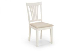 Rrp £100 Boxed Set Of 2 Stamford Ivory Dining Chairs