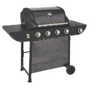 Rrp £280 Boxed Uniflame 4 Burner And Side Pewter Bbq