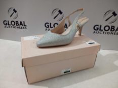 Rrp £80 Boxed Pair Of Paradox London Pandora Wide Fit Silver Glitter Heels