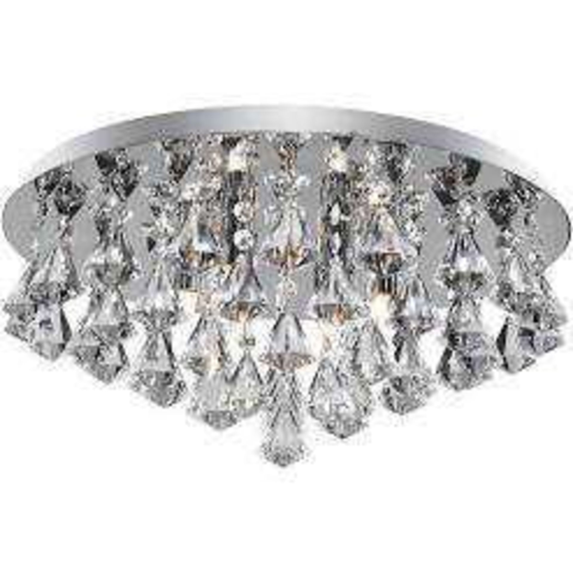 Rrp £120 Boxed Searchlight Crystal Ceiling 6 Light Pendant