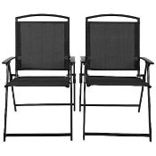 Rrp £100 Set Of 4 Miami Black Folding Garden Chairs
