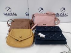 Combined Rrp £125 Lot Contain 5 Assorted Women'S Purses Handbags To Include 2 Blue Floral Clutch Bag