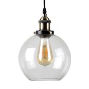 Combined Rrp £100 Lot To Contain 2 Sheridan Steampunk Electric Pendants With Clear Glass Shade