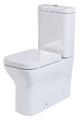 Rrp £60 Boxed Megan Comfort Height Close Coupled Toilet Pan In White