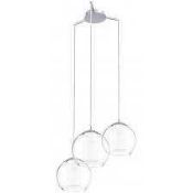 Rrp £130 Boxed Eglo Collection Bolsano 3 Light Glass Ceiling Fixture