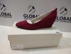 Rrp £80 Boxed Pair Of Anne Klein Isley Wine Synthetic Heeled Shoes