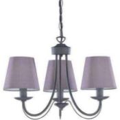 Rrp £40 Boxed Trio Cortez 3 Light Ceiling Pendant With Chain