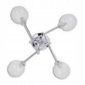 Rrp £100 Lot To Contain 2 Boxed Vida Chrome Ceiling Lamps