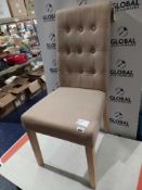 Rrp £80 Unboxed Designer Beige Fabric Dining Chair