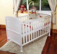 RRP £149 Boxed Penelope Designer White Cot Bed (Appraisals Available Upon Request) (Pictures Are For