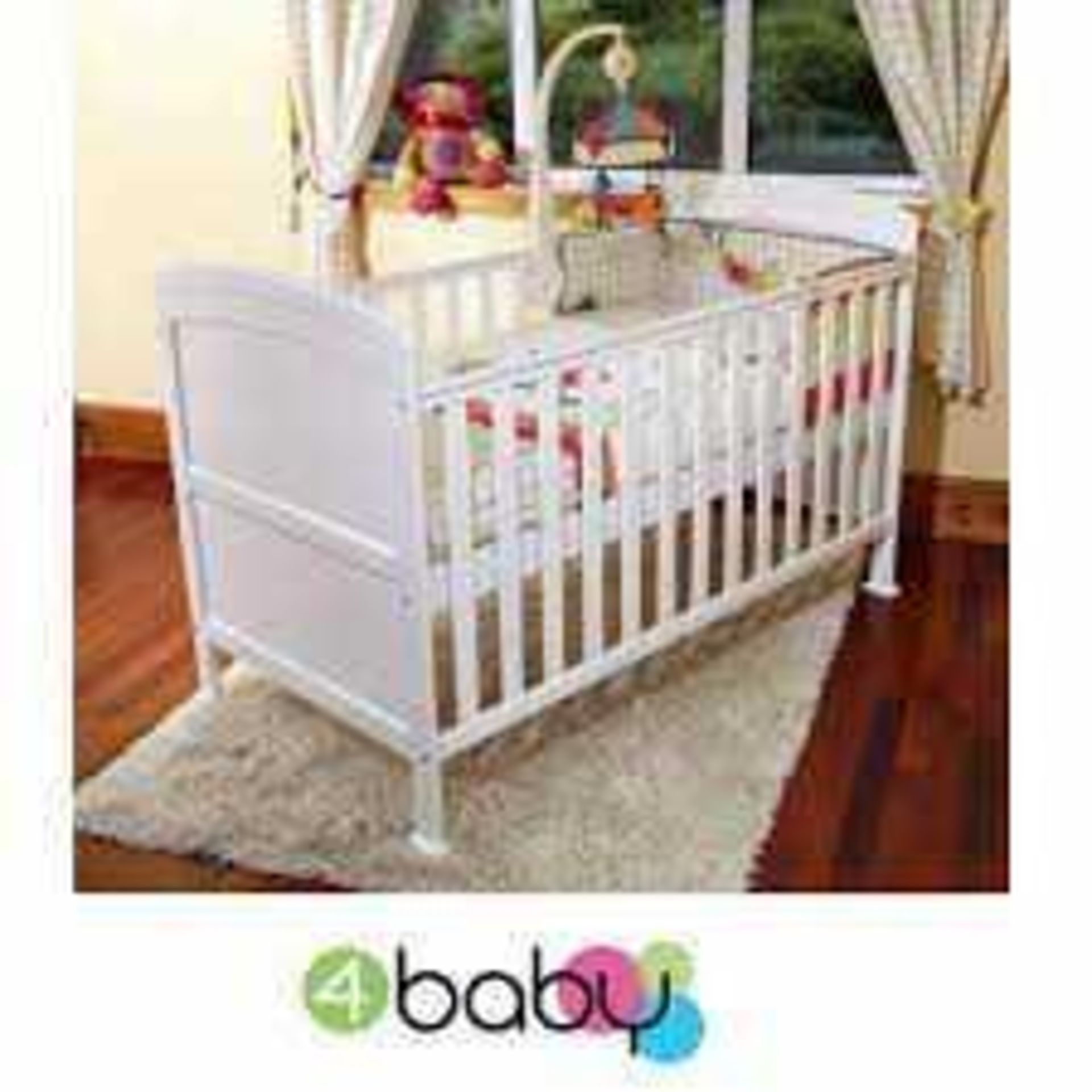 RRP £149 Boxed Vienna White Designer Cot Bed (Appraisals Available Upon Request) (Pictures Are For