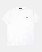 Rrp £50 Fred Perry White Pique Pocket Tee Size Men'S Medium