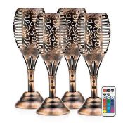 Rrp £65 Boxed Set Of 4 Tulip Shaped Solar Lights