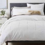 Rrp £60 Unbagged West Elm Organic Pleated Grid Bedding With Tags