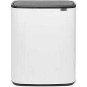 Rrp £135 Boxed Brabantia Bo Touch Bin With Two In A Buckets Both 30 L Capacity In Fresh White