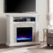 Rrp £430 Boxed Lambardy Media Fireplace