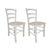 Rrp £120 Set Of 2 Boxed Aita Solid Dining Chair Set Of 2 In Matt White
