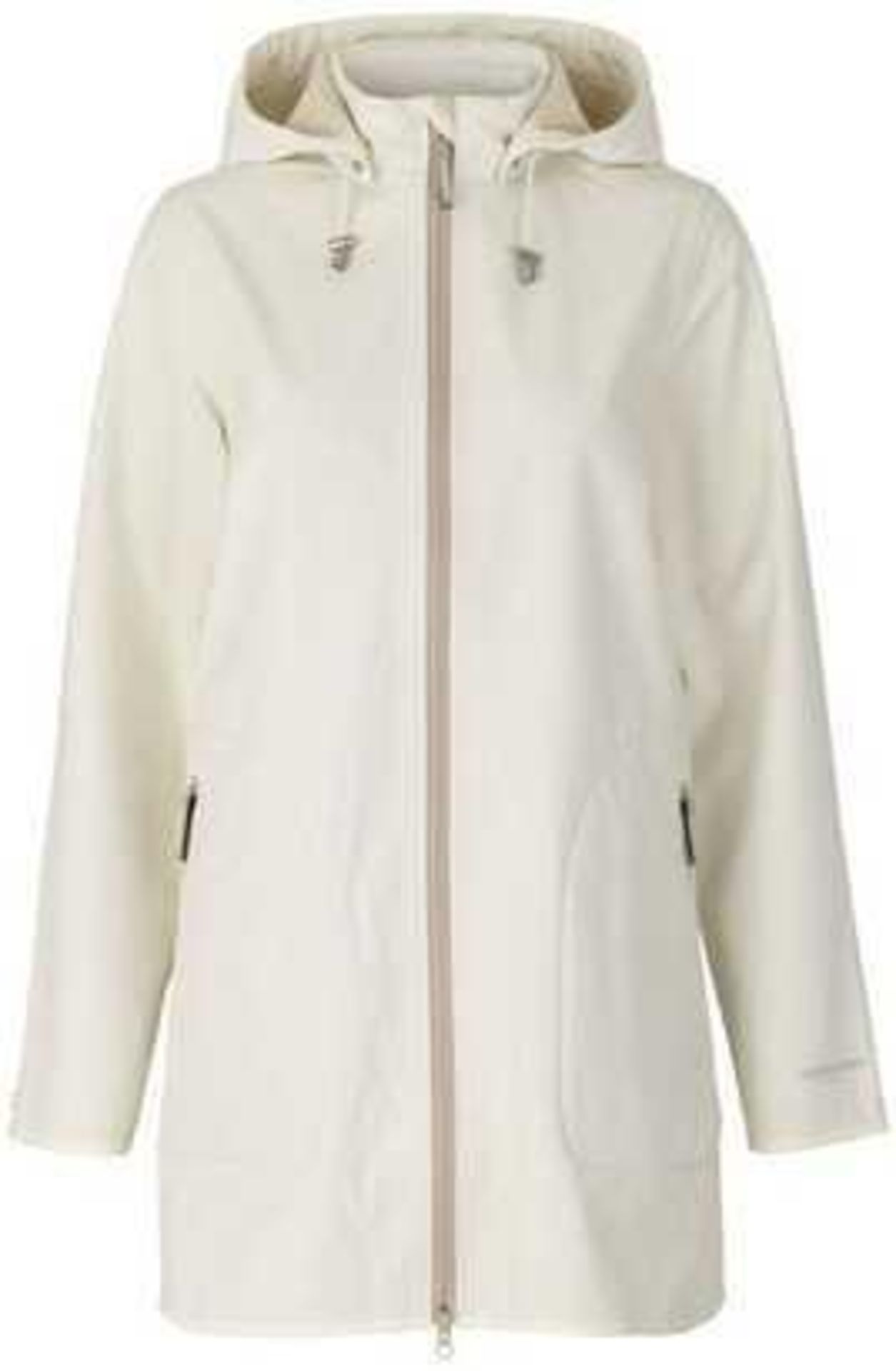 Rrp £60 Bagged Ilsie Jacobsen Honda Women'S Raincoat In White And Tan
