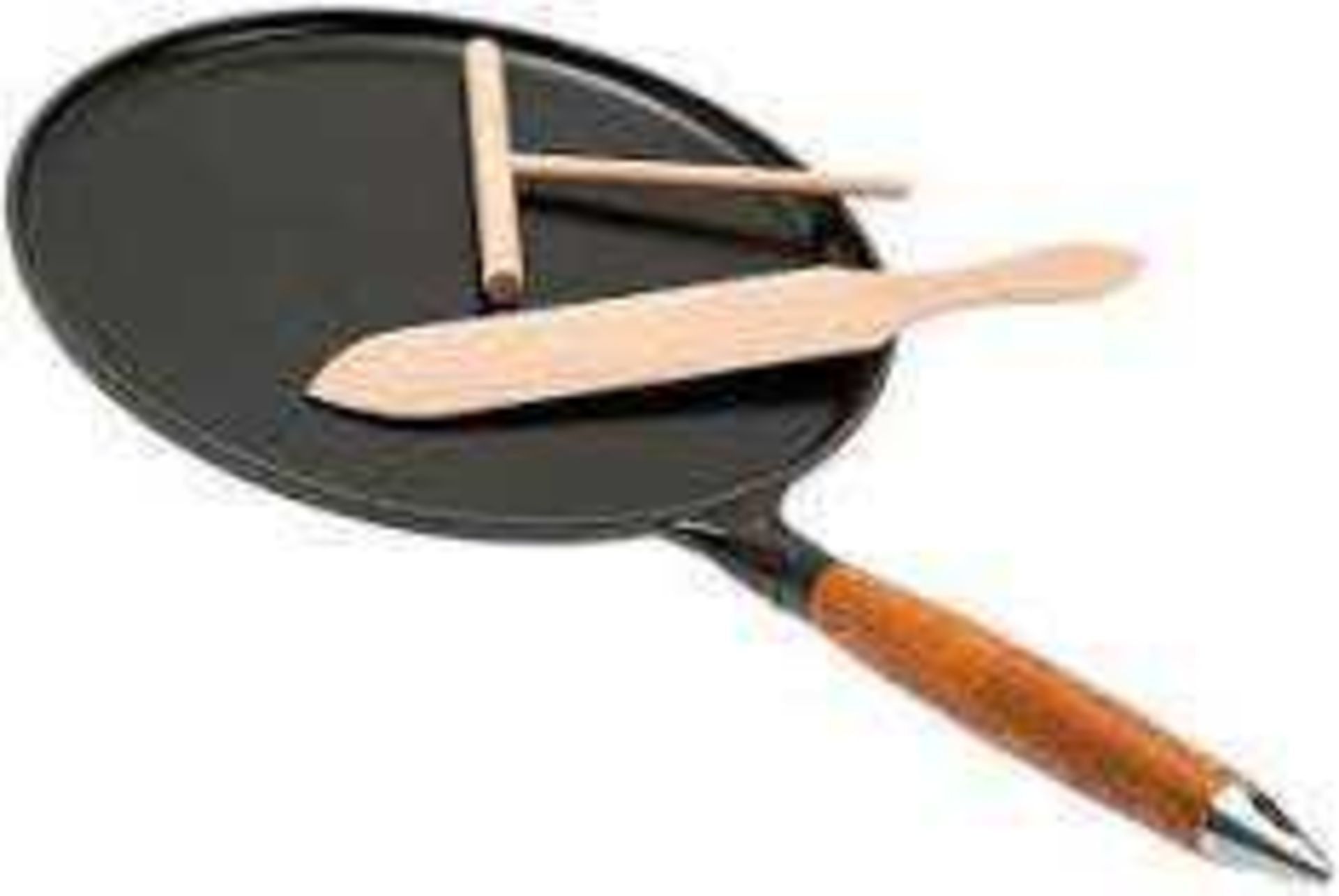 Rrp £90 Boxed Pancake Pan With Wooden Handle By Staub En France