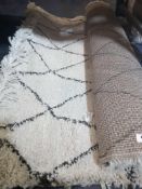 Rrp £100 Think Rugs Boho Machine Woven Beige Shaggy Rug