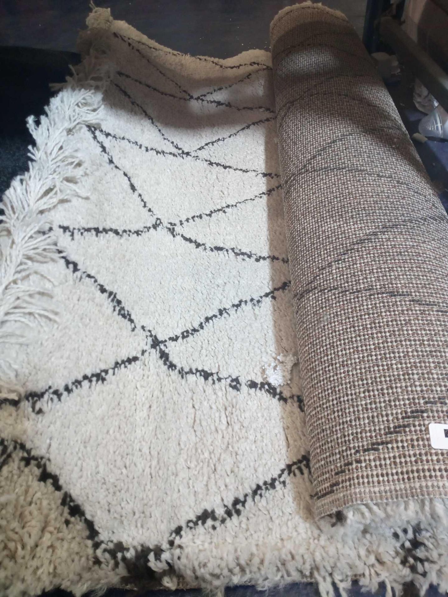 Rrp £100 Think Rugs Boho Machine Woven Beige Shaggy Rug