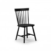 Rrp £100 Boxed Set Of Two Torino Black Wooden Chairs