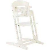 Rrp £85 Boxed Babydan Wooden Safety High Chair In White