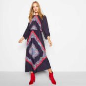 Rrp £80 Debenhams Designer Ladies Size 20 Scarf Placement Long Maxi Dress
