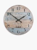 Rrp £30 To £40 Each Assorted Designer Wall Clocks To Include Fruits De Mer Wall Clock And Glasgow An
