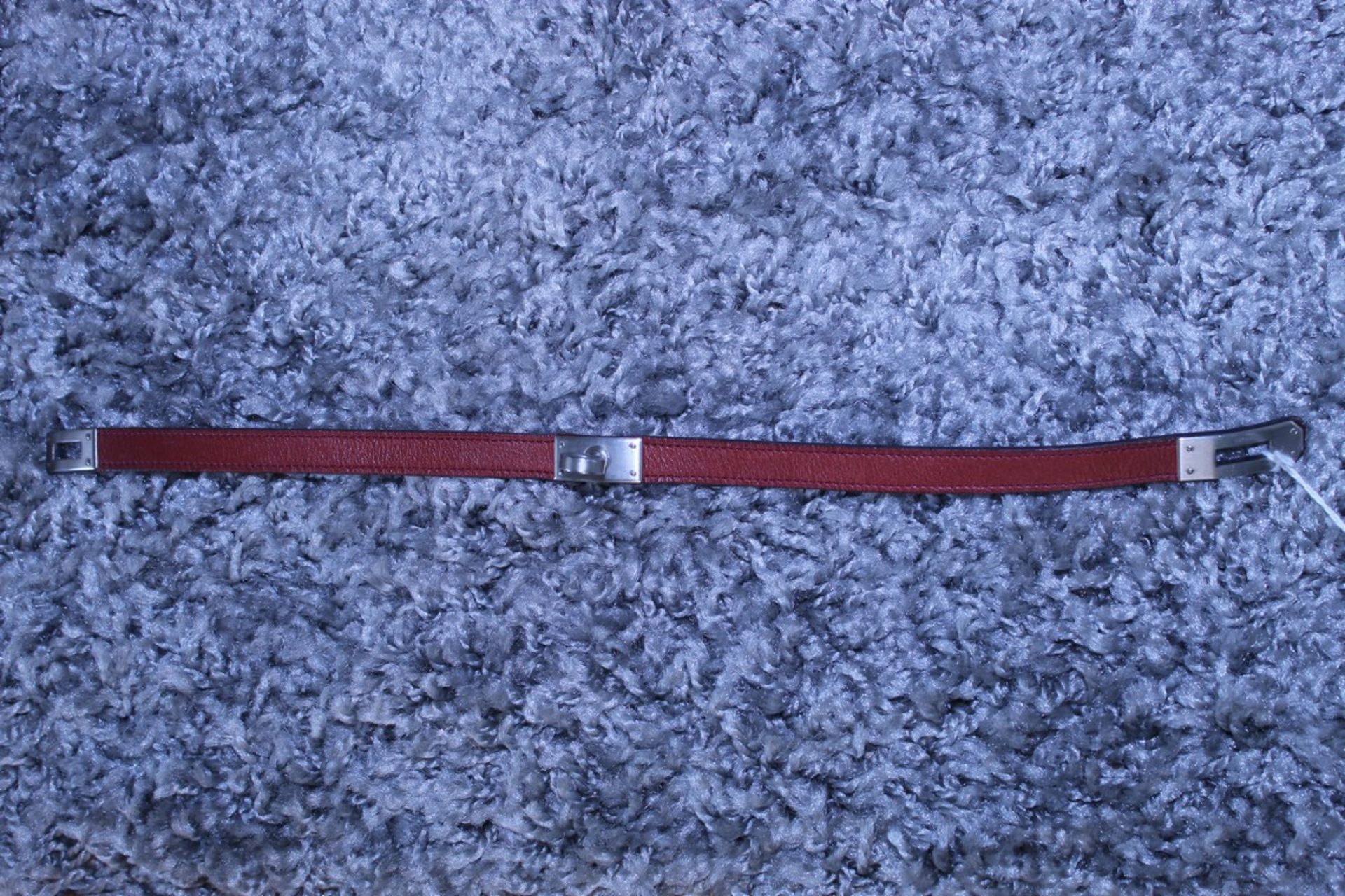 RRP £500 Hermes Kelly Bracelet, Leather Strap, Maroon, 15cm, Condition Rating AB (AAN0020) - Image 2 of 3