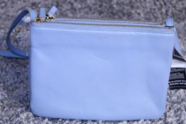 Rrp £890 Celine Small Shoulder Bag, Blue Small Grained Claf Leather With Blue Leater Handles.