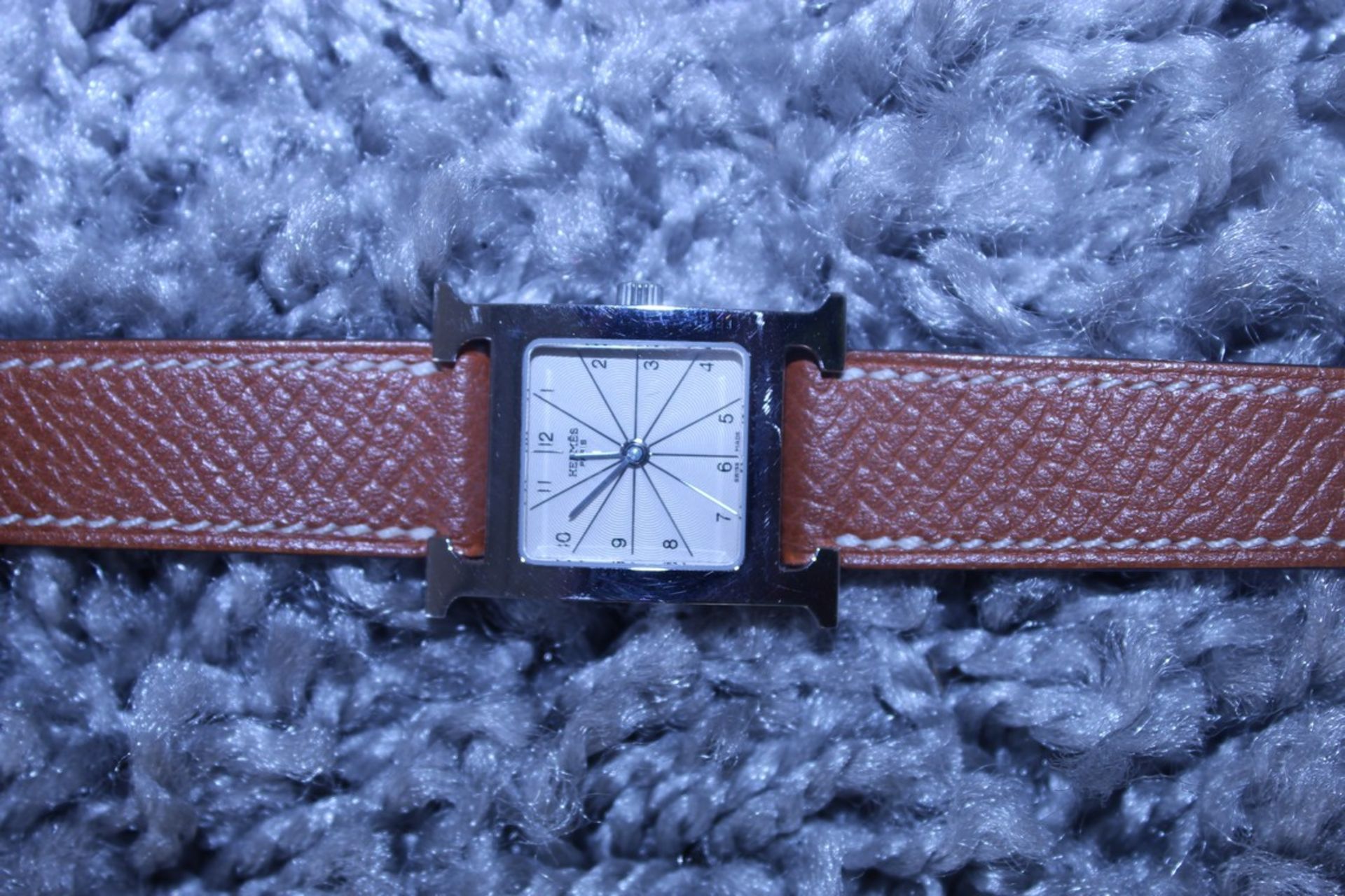 Rrp £2240 Hermes H Brown/Silver Stainless Steel Epsom Leather Brown Dial Luxury Watch. Bracelet - Image 3 of 5