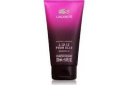 Combined RRP £32, 2 x 150ml Lacoste L.12.12 Pur Elle Magnetic Shower Gel For Women (Ex Display) ^