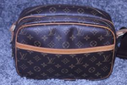 Rrp £1350 Louis Vuitton Reporter Pm Brown Coated Canvas Monogramme Shoulder Bag With Brown Canvas