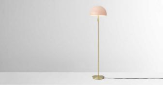 Rrp £100 Boxed Standing Brushed Gold Effect Floor Lamp