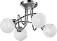Rrp £100 Lots To Contain To Box Via Excel Lg 94 Light Ceiling Pendant In Chrome 63 Cm