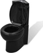 Rrp £100 Unboxed Black Ceramic Flush Away Corner Toilet