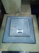 Rrp £100 Boxed Designer Grey Lava 6 Piece Dinner Plate Set
