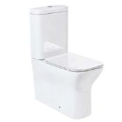 Rrp £60 Boxed Megan Comfort Height Close Coupled Toilet Pan In White