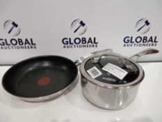 Rrp £105 Lot To Contain Free Assorted Kitchen Items To Include Easy Glide Neverstick Pans And Tefal