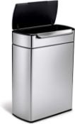 Rrp £170 Unboxed Simplehuman 48 Litre Touch Sense Stainless Steel Touch Bar Recycler