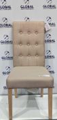 Rrp £80 Unboxed Designer Beige Fabric Dining Chair