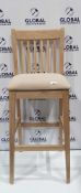 Rrp £70 Unboxed Solid Wooden High Bar Stool