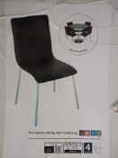 Rrp £120 Boxed Set Of 4 Levv Lenovo Black Dining Chairs