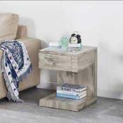 Rrp £130 Boxed Dixon Light Grey 40X40X53Cm Bedside Table (77034K)