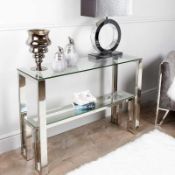 Rrp £299 Sourced From Harvey'S Furniture Boxed Lourdes Silver Console Table