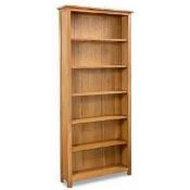 Rrp £200 Boxed Vidaxl 6-Tier Bookcase 80X22.5X180 Cm Solid Oak Wood