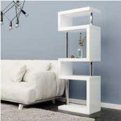 RRP £290 Boxed Miami Slim High Gloss Shelving Unit White (Appraisals Available Upon Request) (