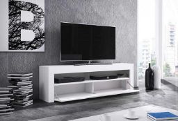 Rrp £140 Boxed Designer White Gloss Mex160 Tv Stand