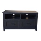 Rrp £620 Boxed Brand New Fenton Black 2 Drawer Tv Unit